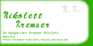 nikolett kremser business card